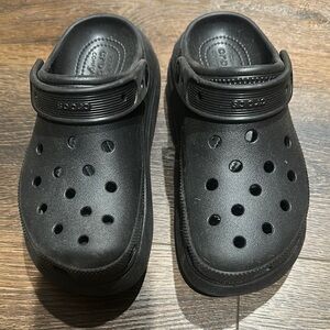 CROCS Black Water Shoes with Perforated Design